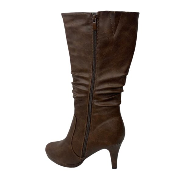 Top Moda Mid-Calf Round Toe Slouched Synthetic Leather Women's Boots - Picture 4 of 6